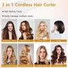 3 Temperature Negative Ion Straighten Brush Cordless Portable Hair Straightener  Hair Curler