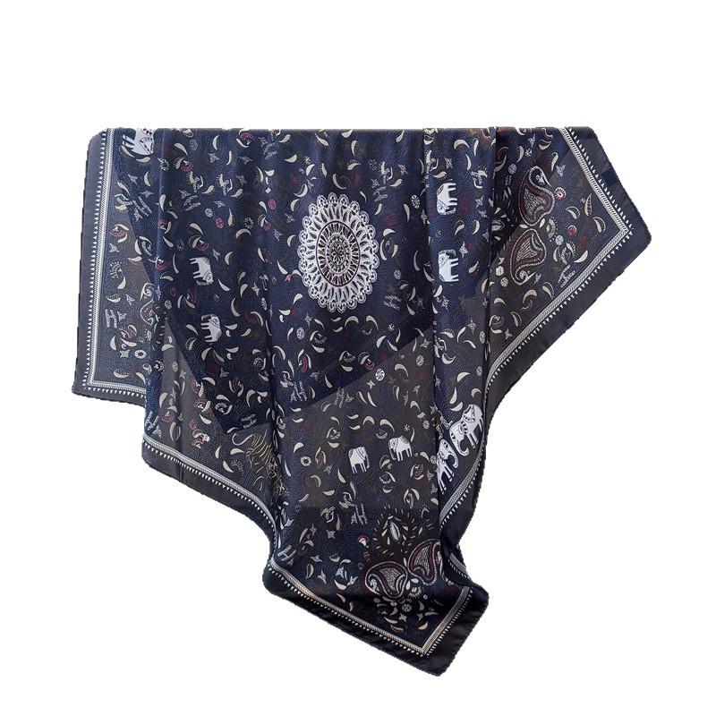 Spring And Autumn Satin Simulation Silk Printing Large Square Scarf Silk Scarf Shawl Head Scarf Neck Protection Scarf