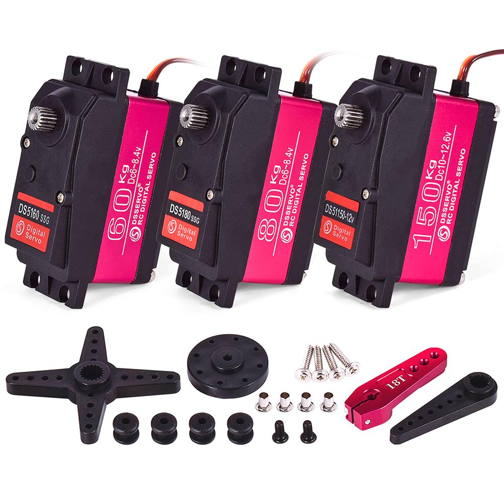 RC Steering Servo High Torque Servo Waterproof 60Kg 80Kg 150Kg 1/5 1/6 servo HV Metal Digital for HPI Baja 5B SS RC Car