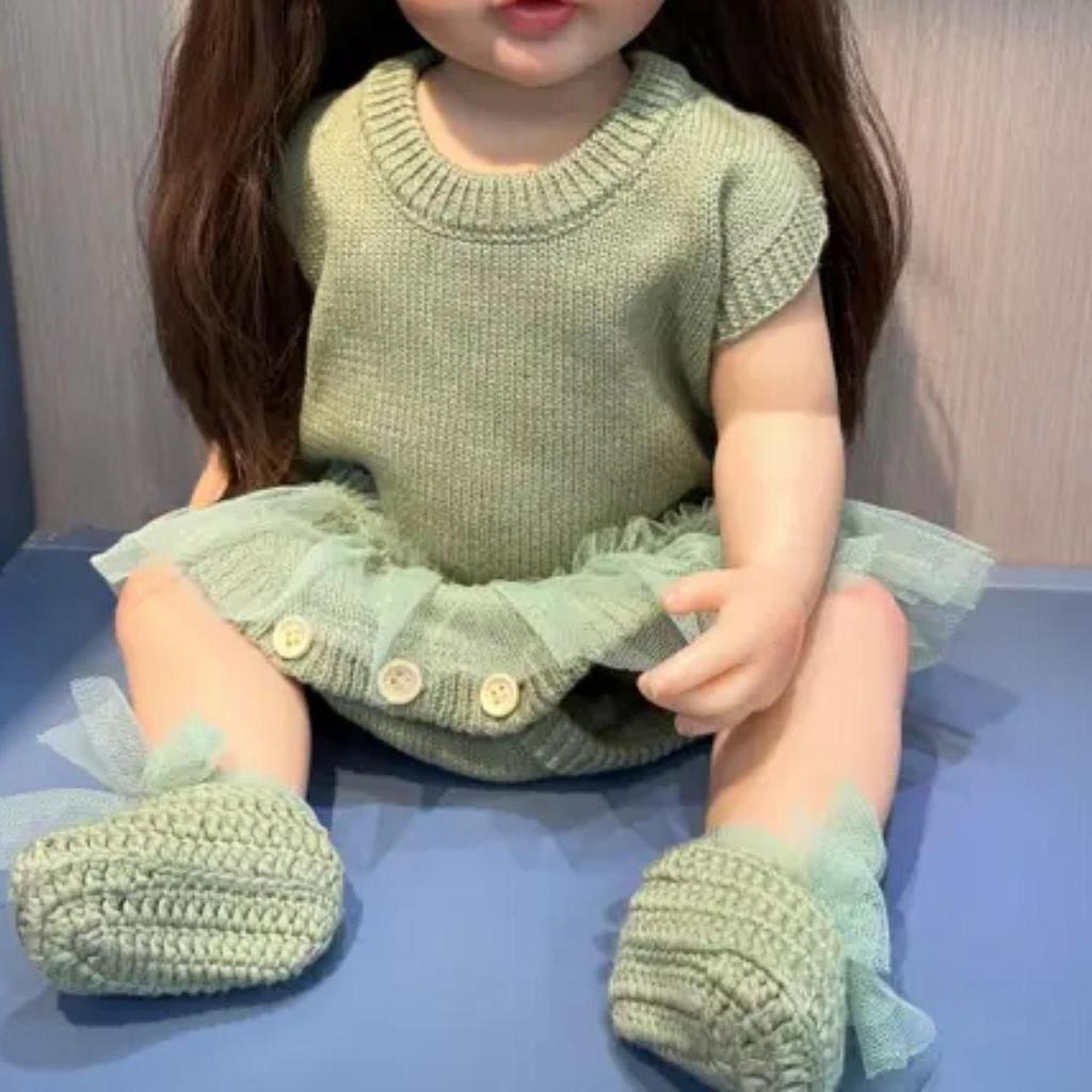 NPK 55cm Bebe Doll Reborn Girl Pink Princess Bath Toy Soft Full Body Silicone Bath Doll