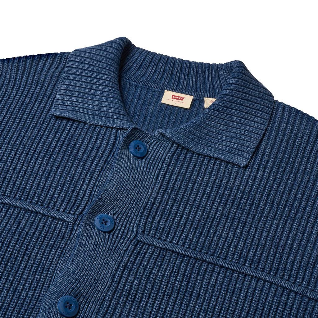 Levi's Мужской вязаный свитер с воротником Темно-синий 006P4-0000