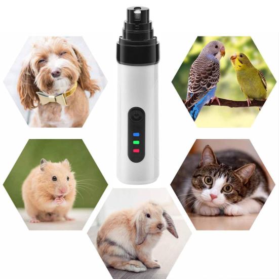 Cordless Pet Nail Grinder USB Rechargeable Electric Dog Nail Trimmer Ultra-Silent Paws Grooming Tool for Small Medium Large Dogs Cats