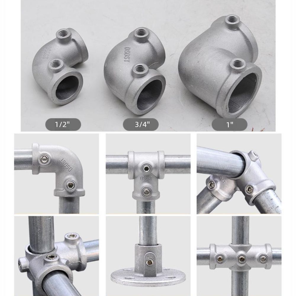New 3\4" Pipe Fitting Connector Fixed buckle Circular Frame Fasteners Elbow Corner Circular Pipe Connector Steel Tube Shelf