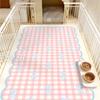Водонепроницаемый коврик для питомцев, коврик для еды для кошек и собак, синий клетчатый, ПВХ кожа, нескользящие напольные коврики, милый коврик для украшения дома, для кухни