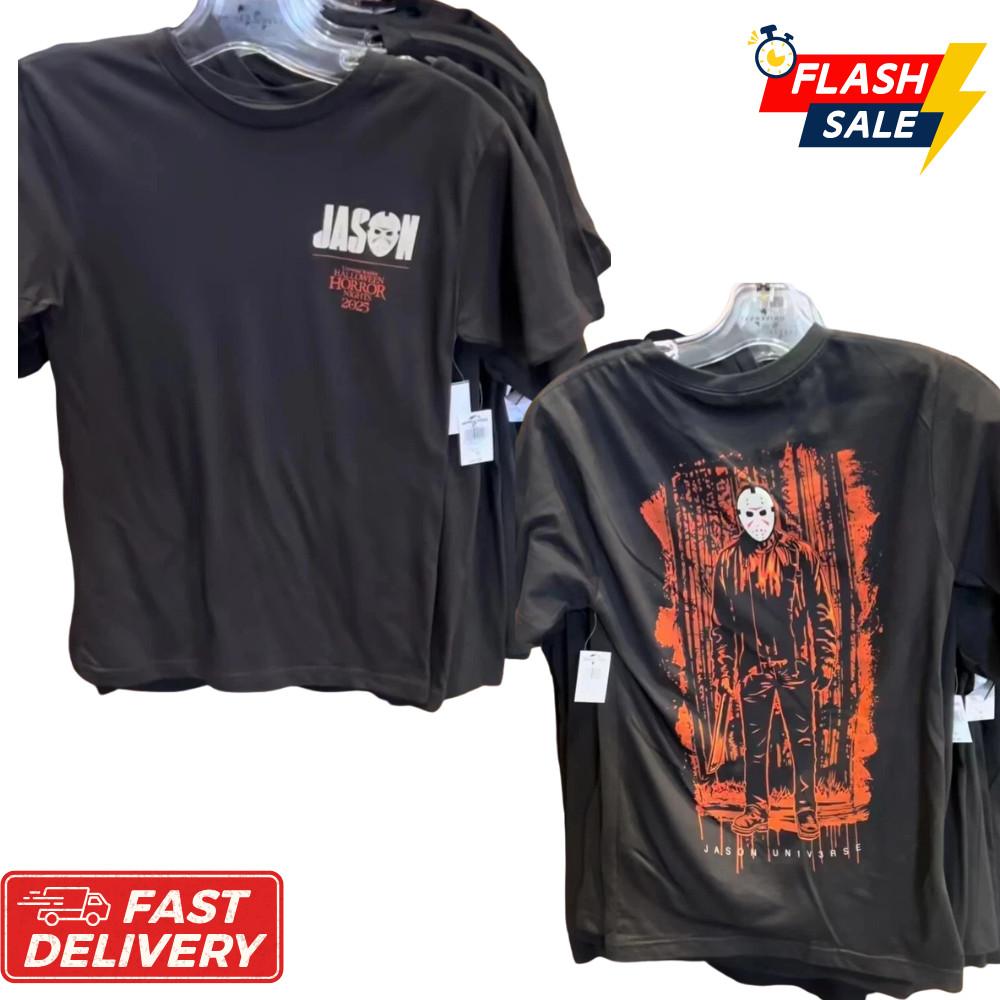 Inspired Horror Nights 2025 Jason Parody T-Shirt, 2-Sided Fan Art Graphic Tee !! Unisex T-Shirt