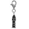 [Q4910] - Silver Charm Pendant 'Big Ben' Black Silver (rhodium-plated) - 13x3 Mm