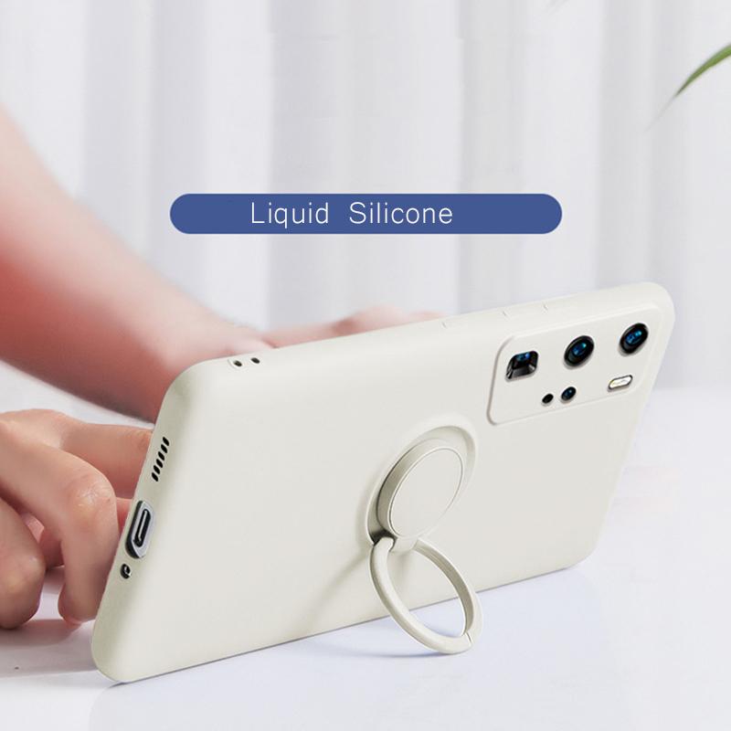 Магнитный Держатель-Кольцо Стенд Чехол Для Samsung Galaxy S21 Ultra S22 Plus Note 20 S20 FE S10 A51 A71 A50 Жидкий Силикон Мягкий Чехол