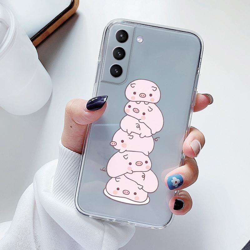 Прозрачный чехол для Samsung Galaxy S23 S 23 Ultra S23 Plus Чехол Мультяшные Цветы Мягкий ТПУ Ударопрочный Funda Для Samsung S24+ Сумка