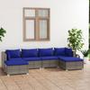 Day and Night - Day and Night 6-piece Garden Sofa Set and Gray Synthetic Rattan Cushions