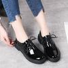 Spring British Style Student Girl Leather Shoes Full Black Office Business Lace Up Women Oxford