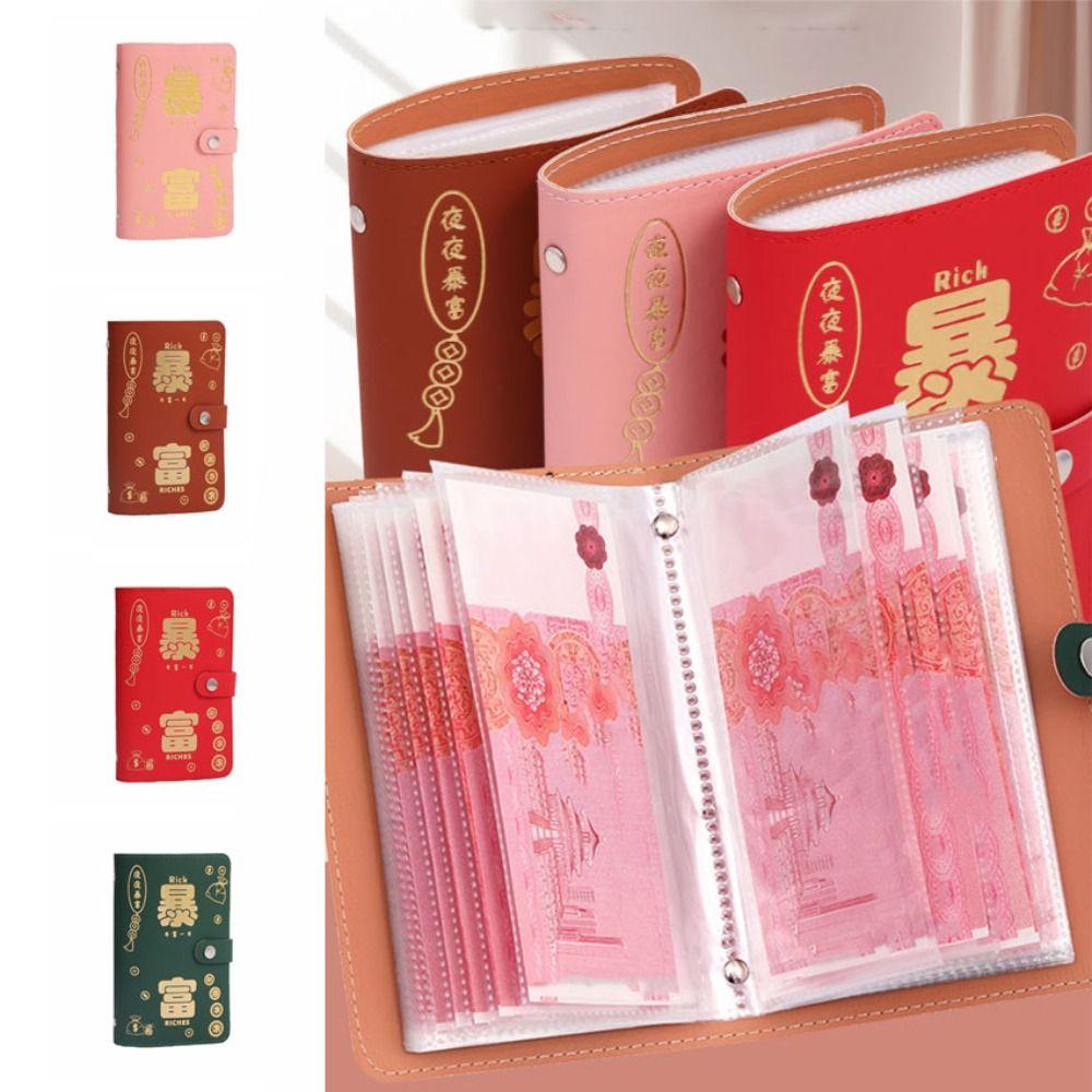 Refillable Budget Binder PU Leather Planner Organizer Easy To Use Account Book  New Year's Gift