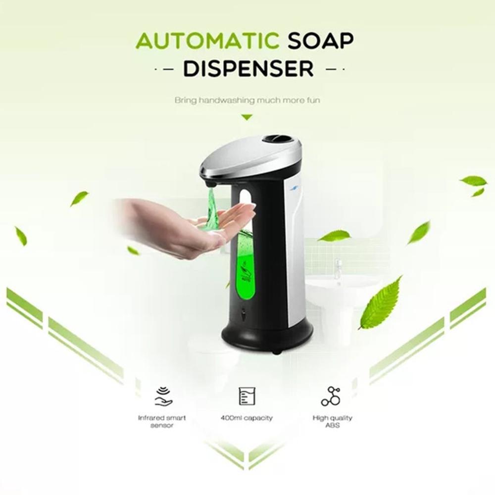 400ml Automatic Soap Dispenser Electric Soap Dispenser Touchless Auto Hand Soap Dispenser for Bathroom Kitchen Hotel Restaurant Battery-operated