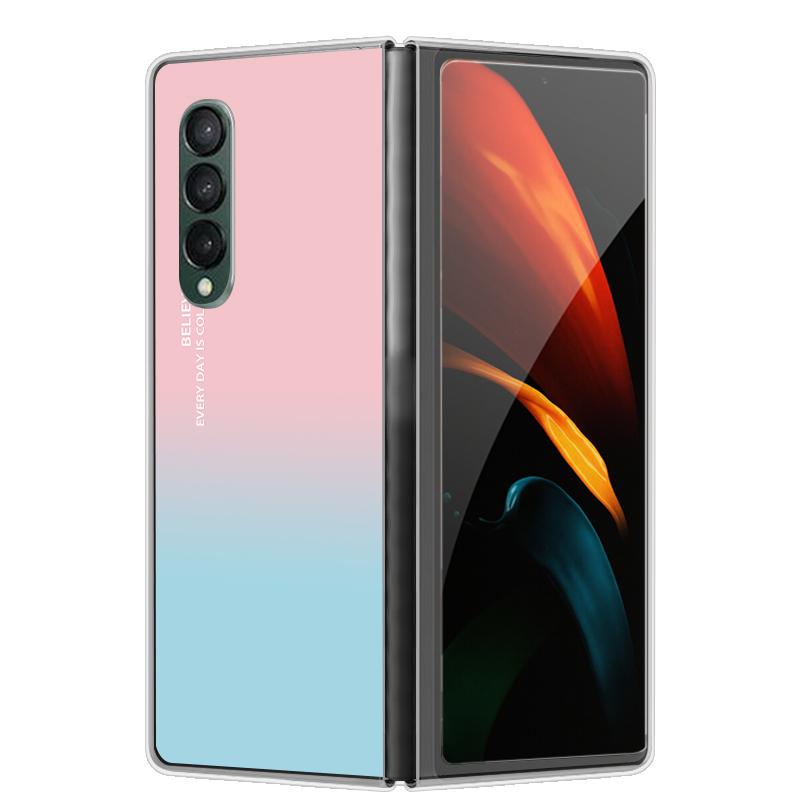 Чехол для Galaxy Z Fold 7 6 5 3 4 2 Прозрачный Жесткий Складной Роскошный Расписной Для Samsung Z Fold 7 Fold Специальный Fold2 Прозрачная Крышка