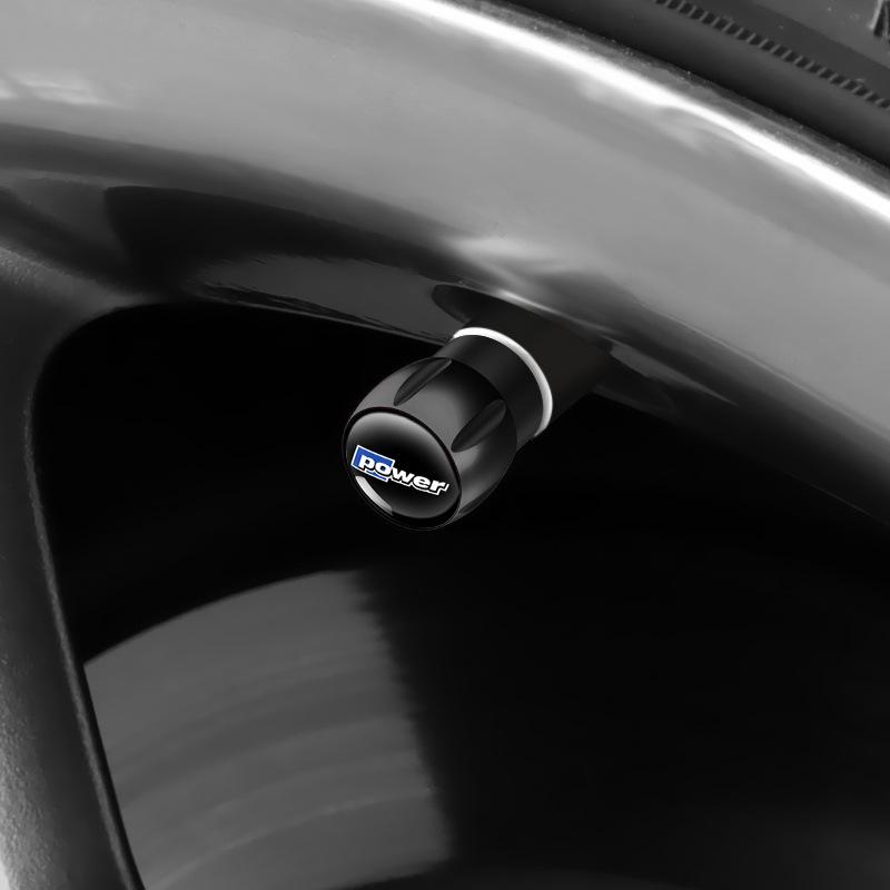 Power Modified Car Tire Valve Stem Caps, Aluminum Alloy Universal Decorative Tyre Air Nozzle Valve Core Caps Auto Accessories