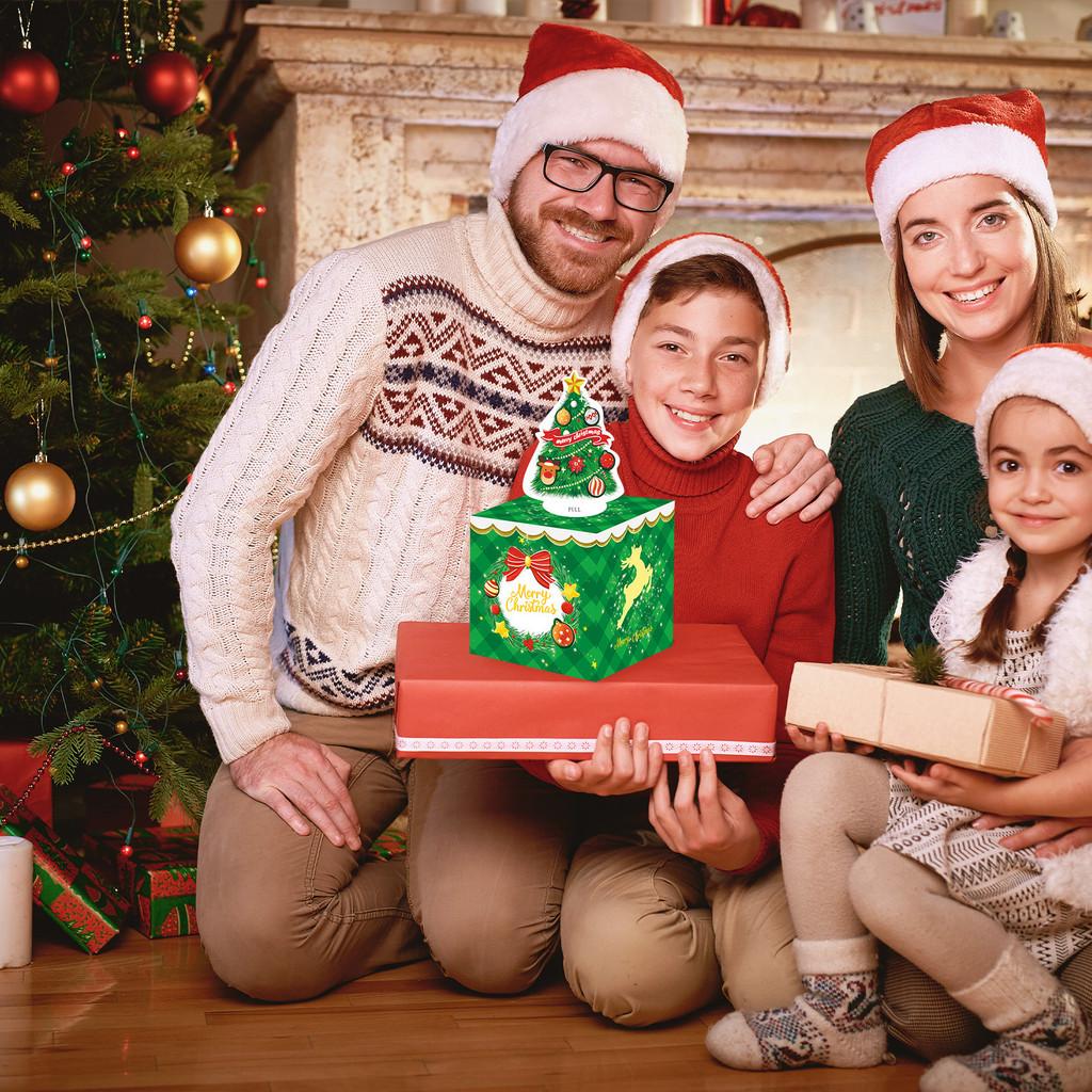 Подарочная коробка с узором на тему Рождественской зеленой елки, декор для рождественских и праздничных мероприятий