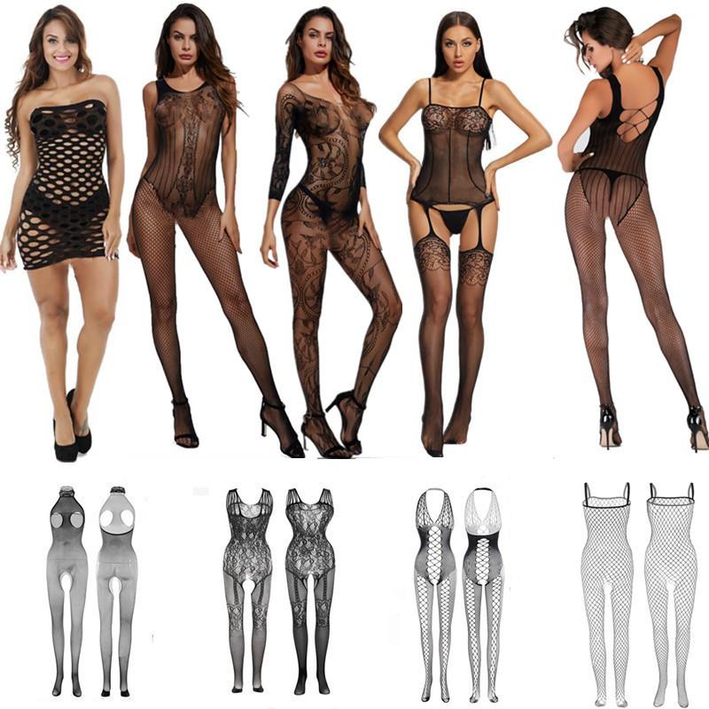 Сексуальное женское белье, боди, нижнее белье, облегающие сексуальные костюмы Тедди, порно, популярное женское нижнее белье, черные эластичные сетчатые чулки