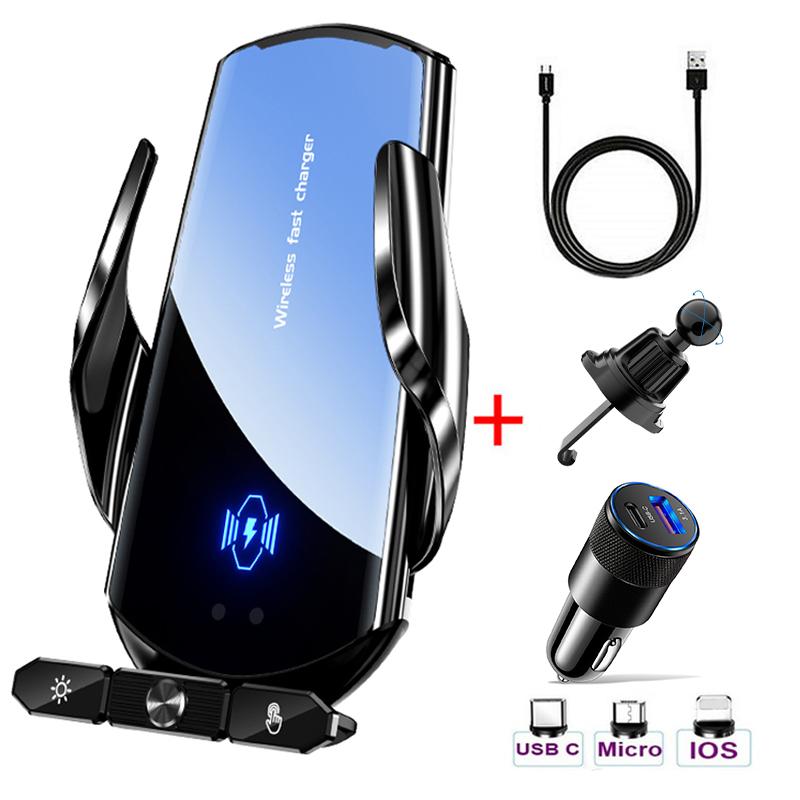 50 Вт беспроводное зарядное устройство автомобильная подставка на вентиляционную решетку держатель телефона быстрая зарядная станция для Samsung S22 S21 S20 S10 iPhone 12 13 14 Pro Max