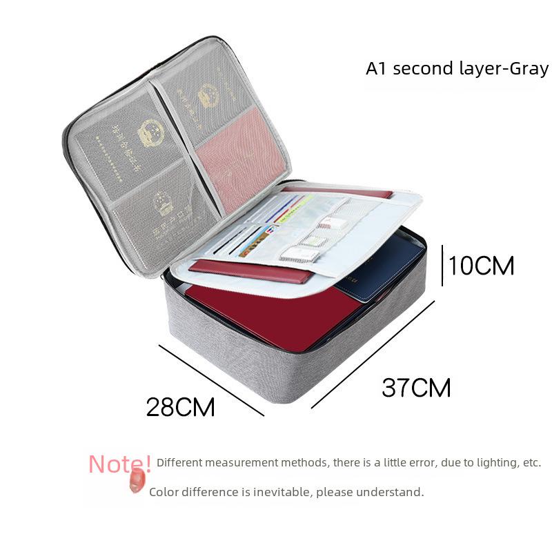 Household Multi-Layer Document Storage Box for Certificates, Passports, Cards. Multi-Function File Storage Bag for Family.