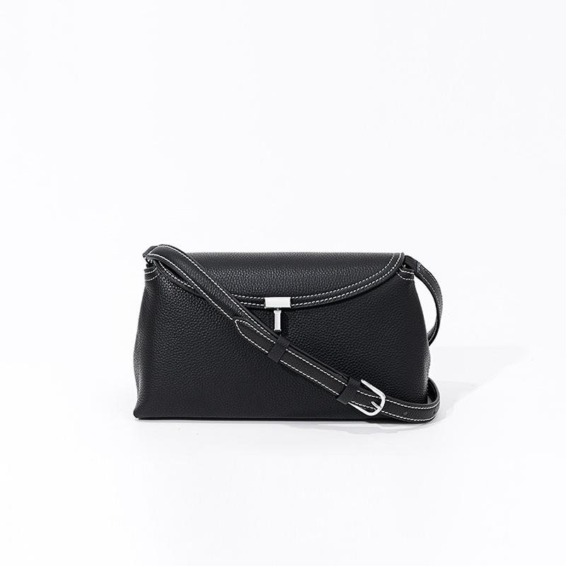 Простая сумка-клапан из натуральной кожи, Т-образная застежка-замок, модная сумка через плечо для поездок на работу, вместительная сумка на одно плечо