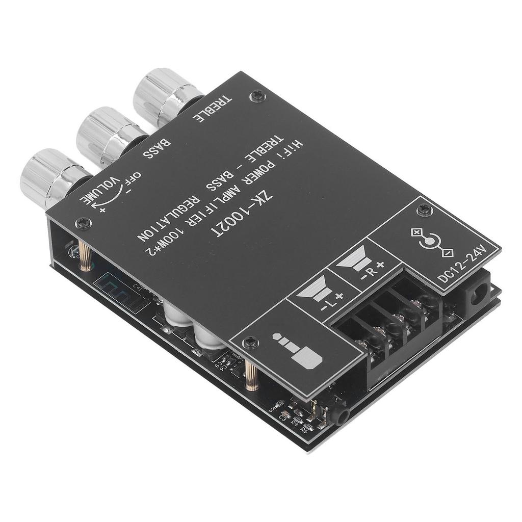 Плата усилителя мощности звука 100 Вт Bluetooth 5.0 двухканальная плата стерео аудиоресивера DC12‑24 В