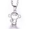Подвеска в виде обезьяны на Новый год для женщин, женское ожерелье с благоприятным зодиакальным знаком Обезьяна, посеребренное