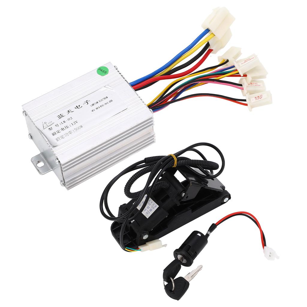 Electric Bicycles Conversion Kit 12V 500W Brushed Motor Controller with Foot Throttle Pedal for