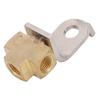 Brake Line Connector 3/8in‑24 Threads Ports 3 Way Brake Line Tee Strong Sealing T Shaped with Mounting Bracket for 3/16in