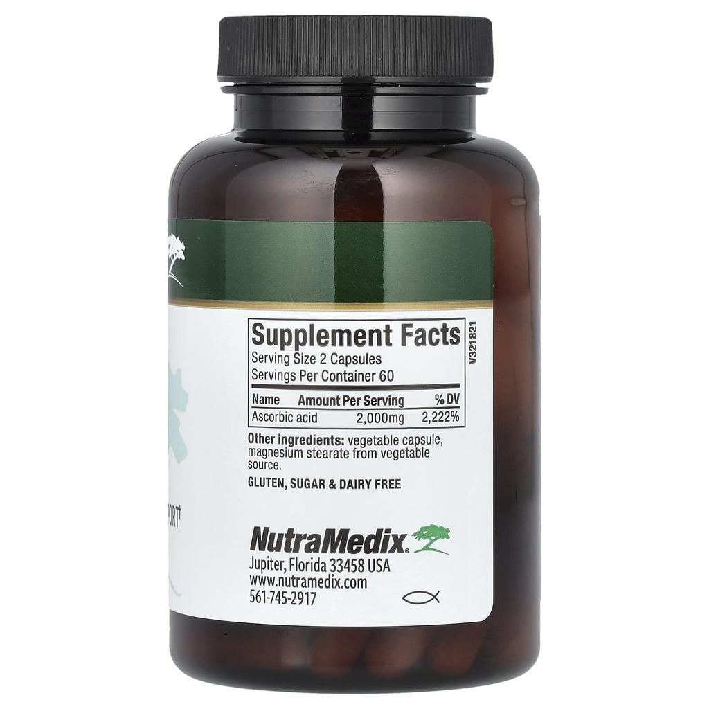 NutraMedix Витамин C, 1000 мг, 120 растительных капсул