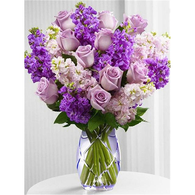 DIY 5D Алмазная картина Цветок Алмазная вышивка Полный круглый Стразы Вышивка крестом