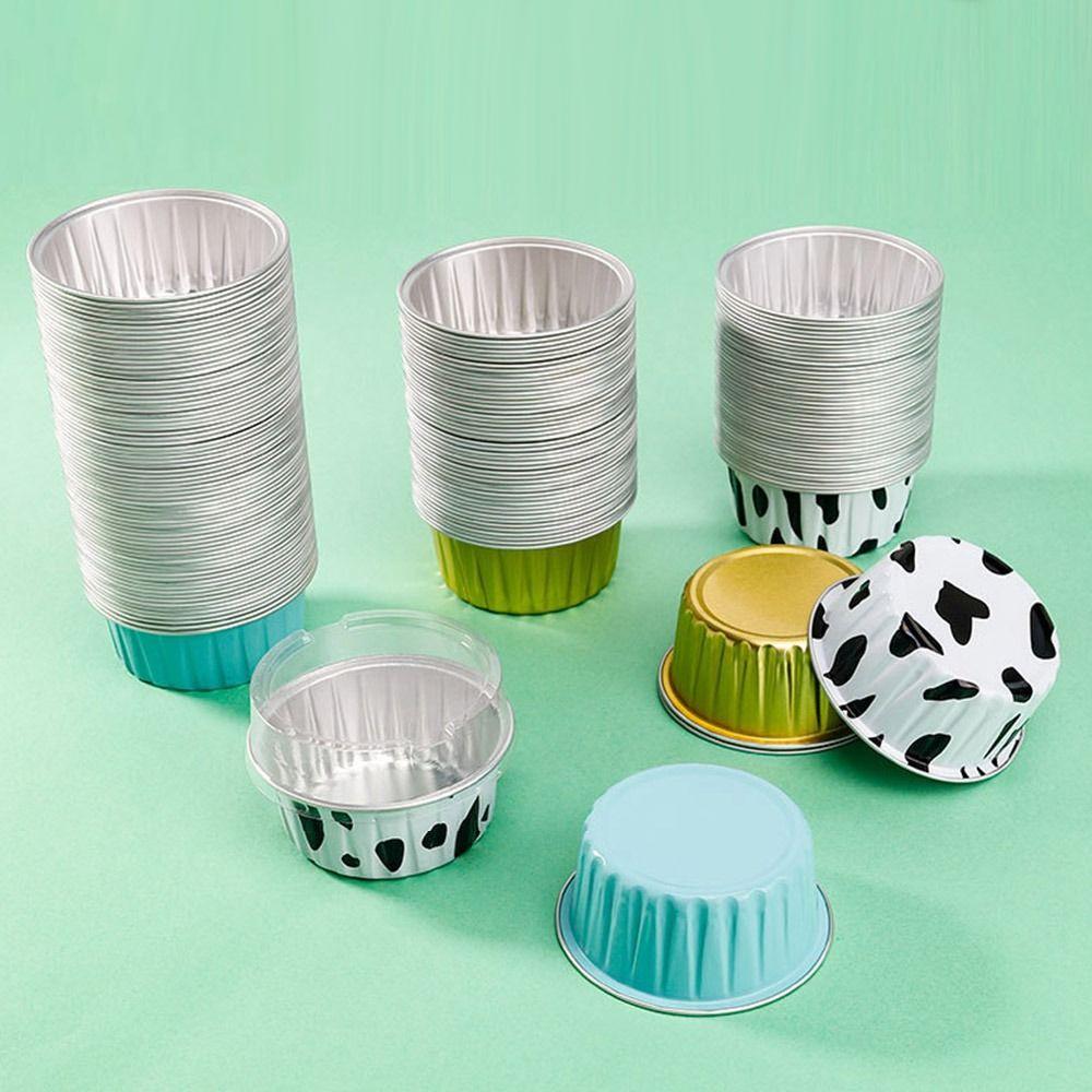 New Reusable Small Baking Pudding Cake Mold Tinfoil Box Aluminum Foil Tin Cup Tray Tinfoil Cups