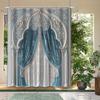 1/4 шт., водонепроницаемая занавеска для душа с кисточками, синяя, декоративная, для ванной комнаты, нескользящий коврик для унитаза, коврик для ванной и 12 крючков