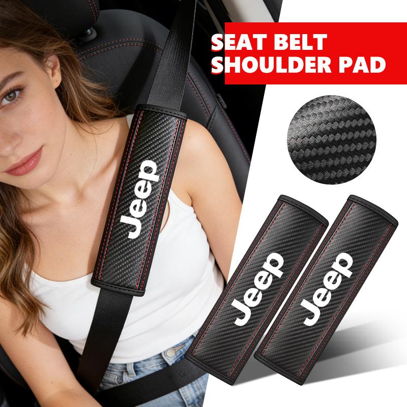 APK6 Car Belt Carbon Fiber Shoulder Protector Pad Accessories For Jeep Grand Cherokee Patriot Renegade Compass Wrangler