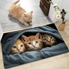 60*90CM Cat Print Waterproof Kitchen Mat with Non-Slip, Thick Cushioned Design for Comfort and Anti-Fatigue