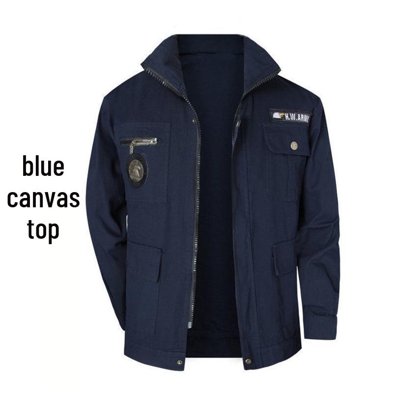 Мужская рабочая куртка с длинным рукавом: Утолщенный, Защита от ожогов, Износостойкий для сварки и авторемонта