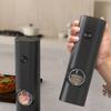 Электрическая мельница для перца и соли со светодиодной подсветкой, регулируемая степень помола, мельница для специй с зарядкой через USB для кухни, ресторана, вечеринки, пикника