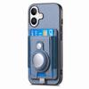 Holder for AirTag/iPhone 16 Case Detachable Card Holder Leather+TPU+PC Phone Cover