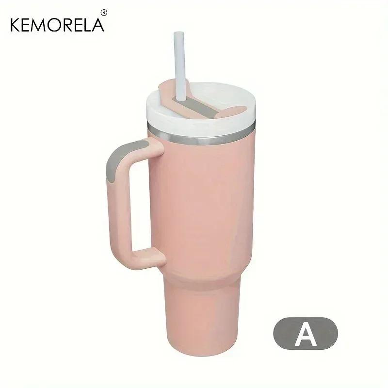 40 унций 304 Стальная Термобутылка для Воды Термокружка для Кофе в Машину Холодные Кружки Термос с Ручкой и Соломкой Для Спорта