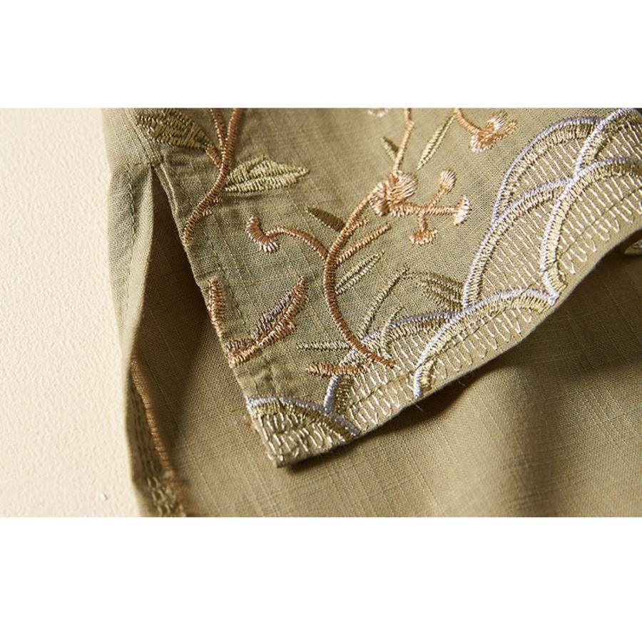 Повседневная хлопково-льняная рубашка, летний топ с вышивкой в ​​стиле ретро, ​​женская художественная блузка с круглым вырезом