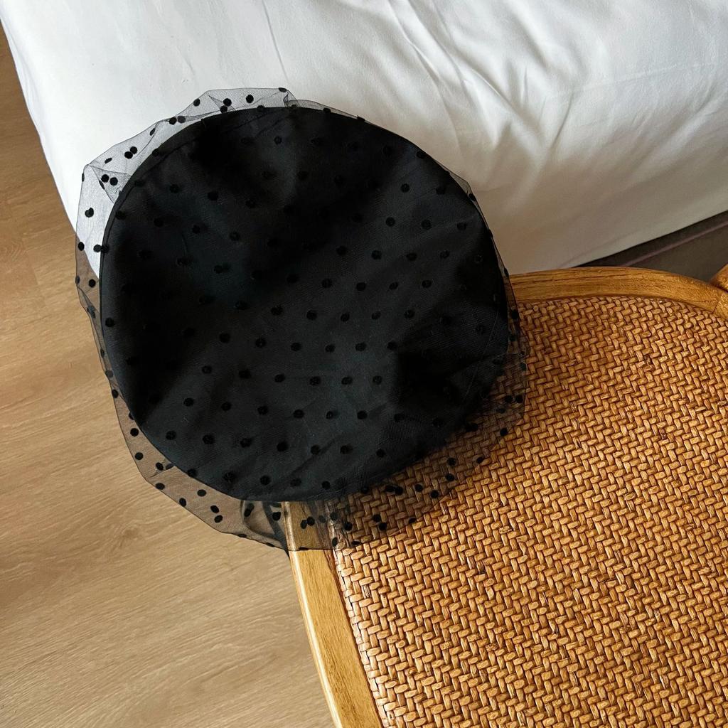 Корейский бант-стример берет женский летний тонкий горошек сетка большой окружности головы ретро литературный и художественный художник шляпа