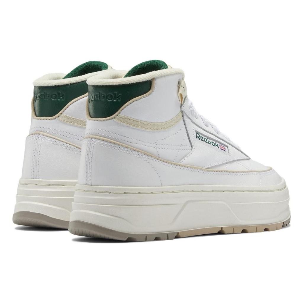 Reebok Club C Geo Mid White Dark Green Женские кроссовки Cloud-White Chalk GZ4936
