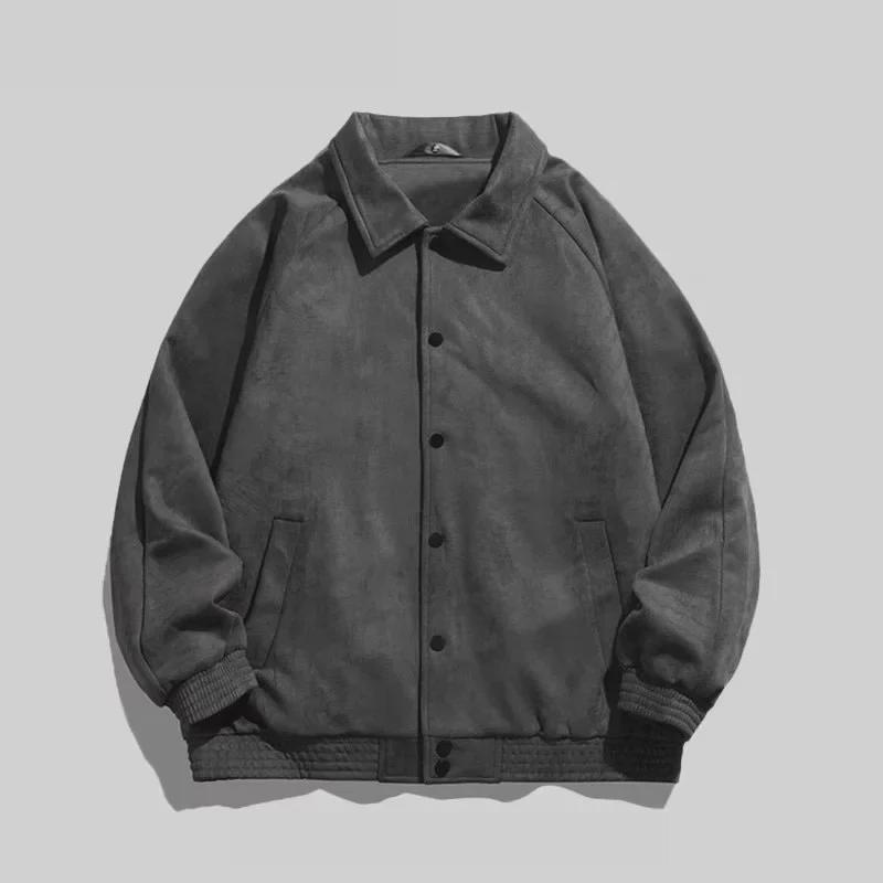 Мужская бейсбольная куртка из замши в стиле ретро — повседневная, универсальная, весенняя мода для пар и мальчиков