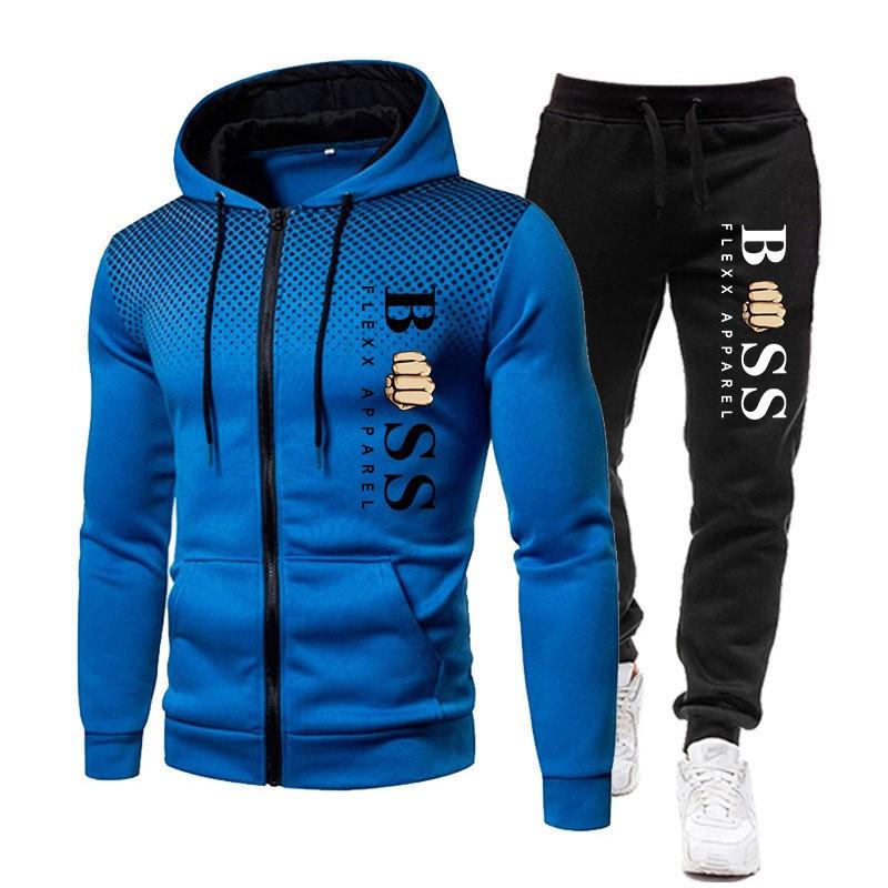 Mens Polka Dot Zip Hoodie Tracksuit Long Sleeve Casual Fall Fashion