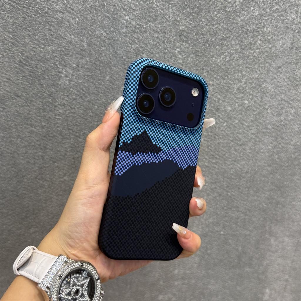 Безрамочный чехол из поликарбоната с текстурой под карбон для iPhone 17 Air 16 Plus 15 14 13 12 17 Pro Max, с поддержкой MagSafe и беспроводной зарядки