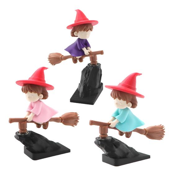 Метла Ведьмы Приборная панель Дрифт Украшения Движение Активируется Веселый Дрифт Поворот Декор Приборной панели Автомобиля Мини Динамичный Интерактивный Аксессуар для Интерьера Автомобиля