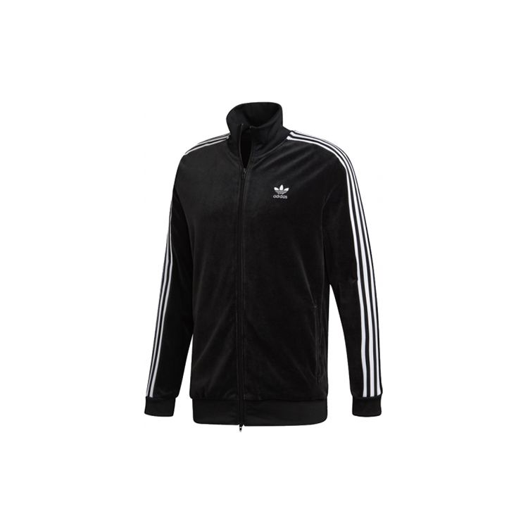Adidas Куртка Originals Trefoil Casual Sports Stand Collar Striped Jacket Men Jackets Black DX3626