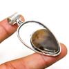Tube Agate Gemstone Handmade 925 Silver Plated Jewelry Pendant 2.08"