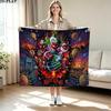 Killer Clown Horror Print Flannel Blanket High Quality Warm Comfortable Cover for All Seasons Perfect for Gifts Home Decor