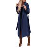 Spring and Autumn Coat Simple V-neck Strap Long Coat Women