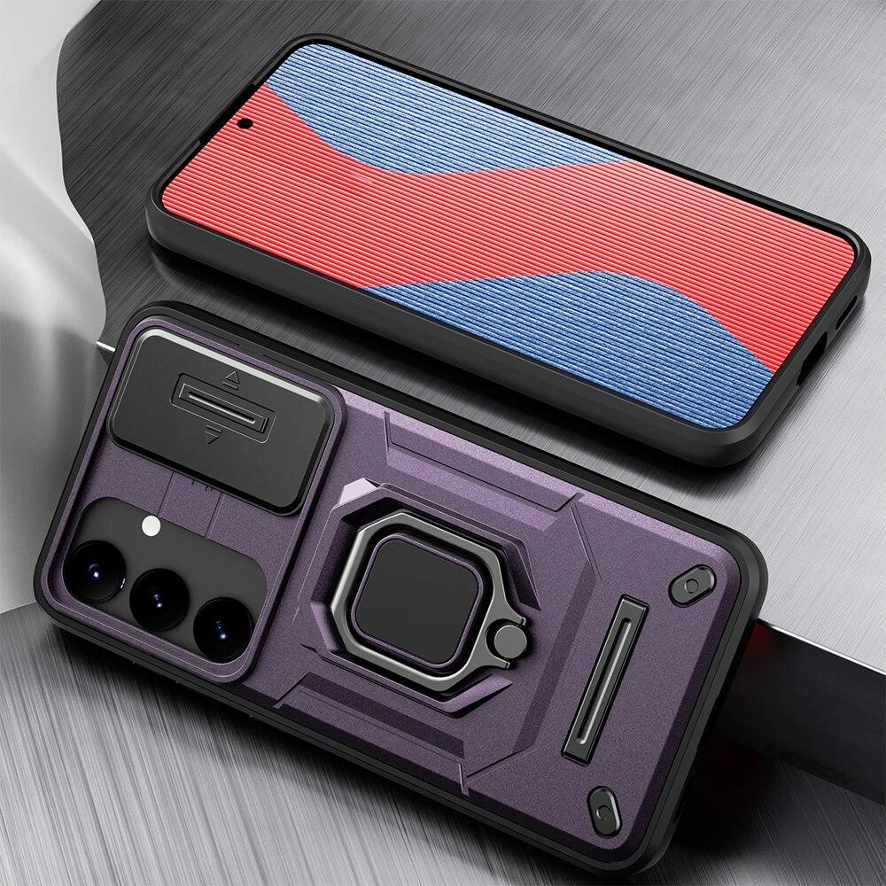 Shockproof Case Keysion Samsung For S24 Ultra 5g S24 Plus Slide Camera Protection Ring Stand Phone Cover For Galaxy S23 Ultra