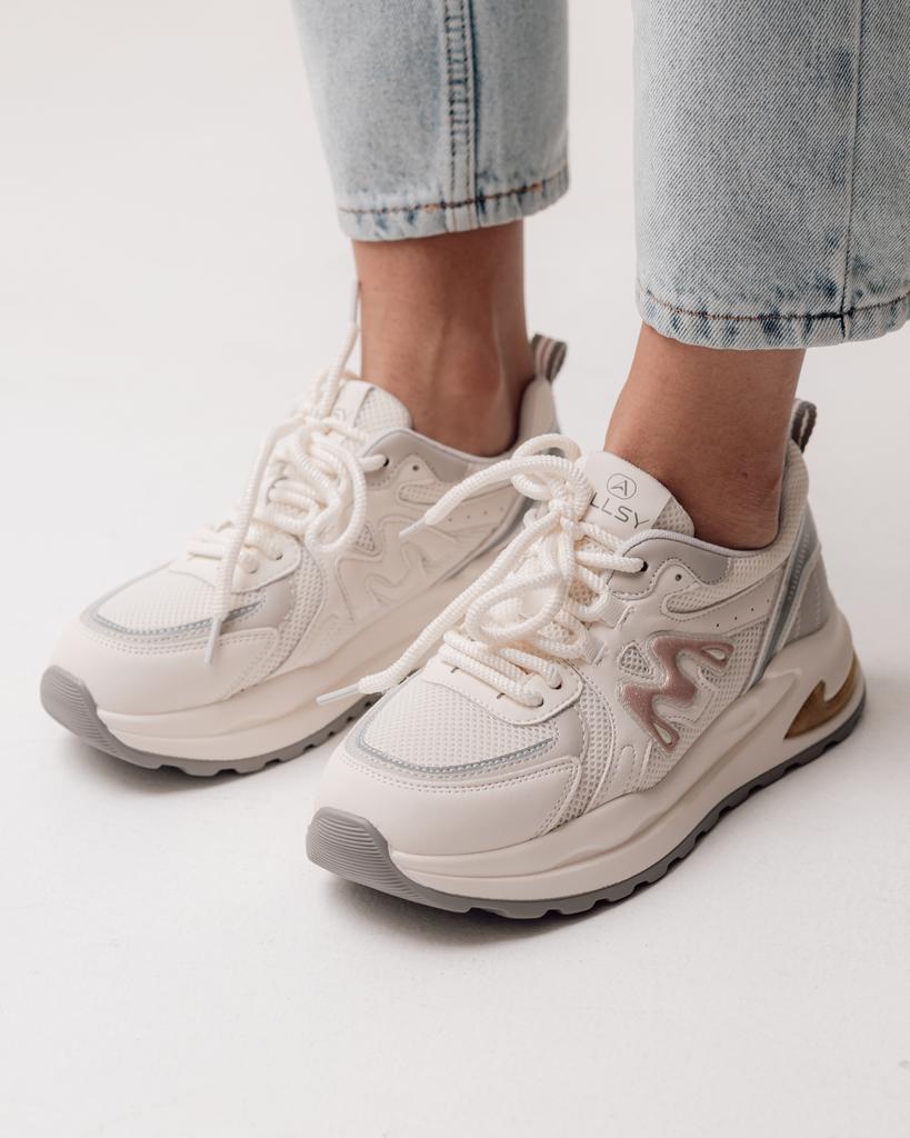 Кроссовки текстильные Allsy 26803 36 молочные кожа